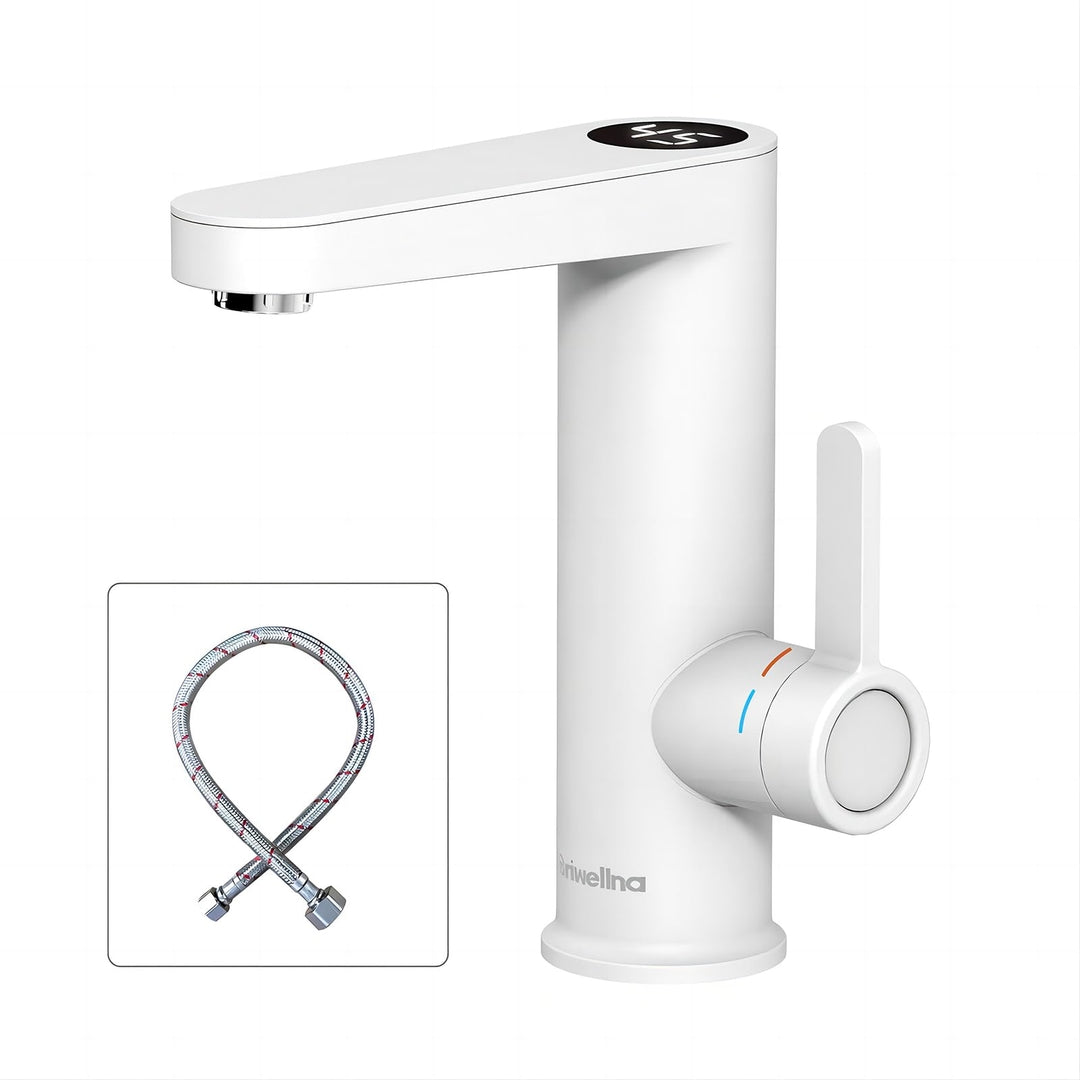 BRIWELLNA električna pipa z grelcem vode in digitalnim prikazom temperature (bela)