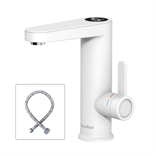 BRIWELLNA električna pipa z grelcem vode in digitalnim prikazom temperature (bela)