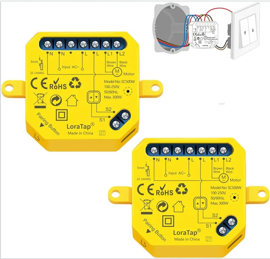 2x LoraTap WiFi pametni modul za rolete V2N2 – upravljanje rolet prek aplikacije, stikala ali glasu