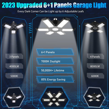💡 𝟮𝟬𝟬𝟬𝟬𝟗𝟠 super bright LED garage light - adjustable 360° lighting for workshops and warehouses