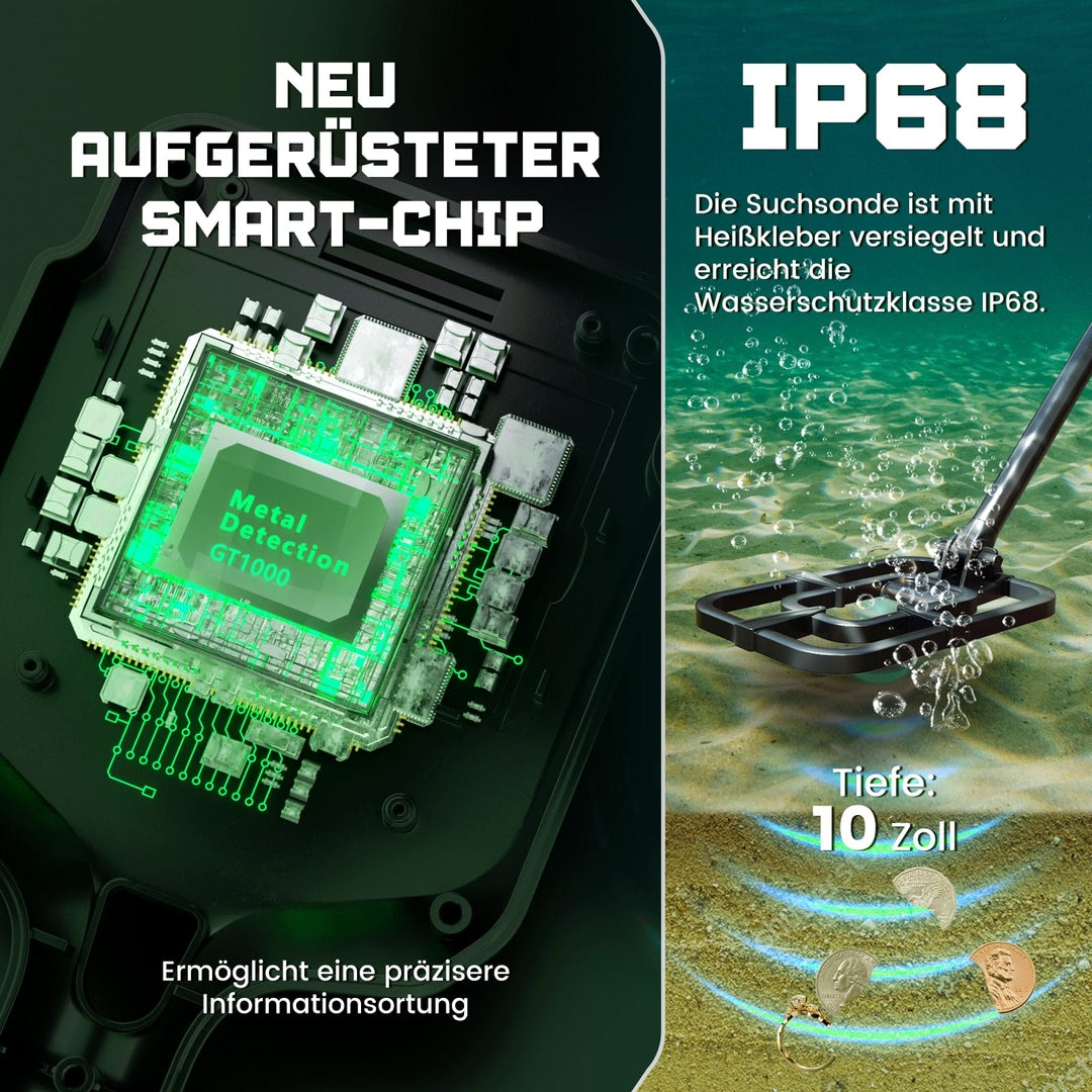 LOLARAN GT1000 profesionalni detektor kovin – vodoodporen, LCD zaslon (PRO Green)