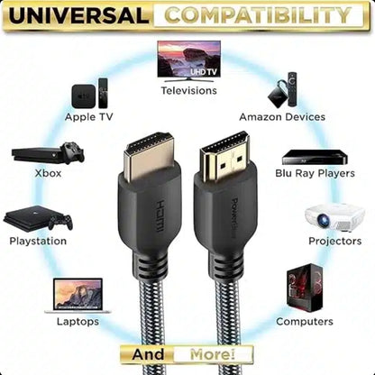 PowerBear 4K HDMI kabel High-Speed z zlatimi priključki - pleteni najlon (različne dolžine)