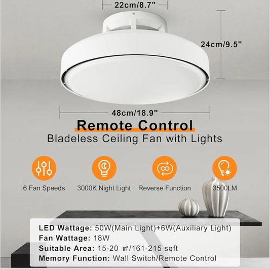 Stropni ventilator z lučjo, 74W, 3200lm - 45cm - naklikaj.si