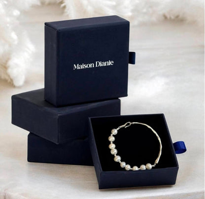 ✨ Silver (925) bracelet with Swarovski pearls -18cm