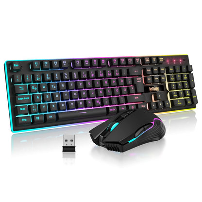 RedThunder brezžični gaming RGB  komplet – tipkovnica + miška (2.4 GHz, Li-On baterija)