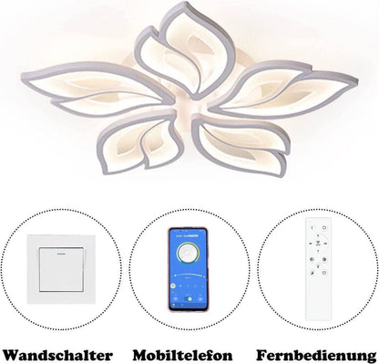 💡 Modern smart LED ceiling lamp in the shape of a flower – 80W