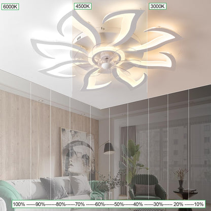 LED stropna svetilka z ventilatorjem – 80 cm, cvetni dizajn, daljinsko upravljanje, aplikacija