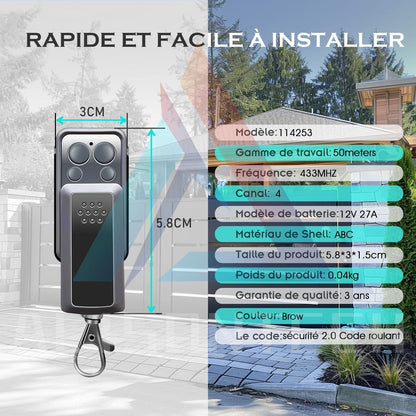 2x Avidsen daljinec za garažna in dvoriščna vrata – 4 gumbi, 433 MHz