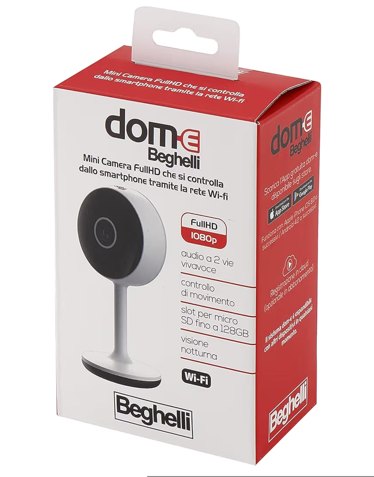 Beghelli Dom-e notranja Wi-Fi kamera Full HD 1080p