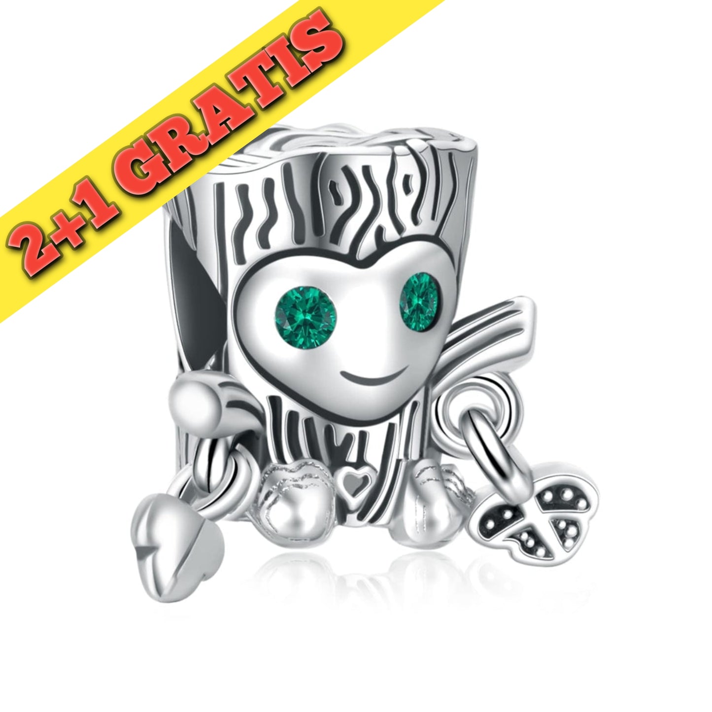 Obesek za Pandoro Baby Groot – navdihnjen po Marvel Guardians of the Galaxy (srebro S925)