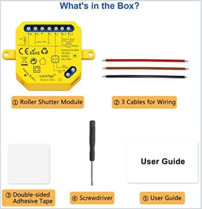 4x LoraTap WiFi pametni modul za rolete V2N2 – upravljanje rolet prek aplikacije, stikala ali glasu