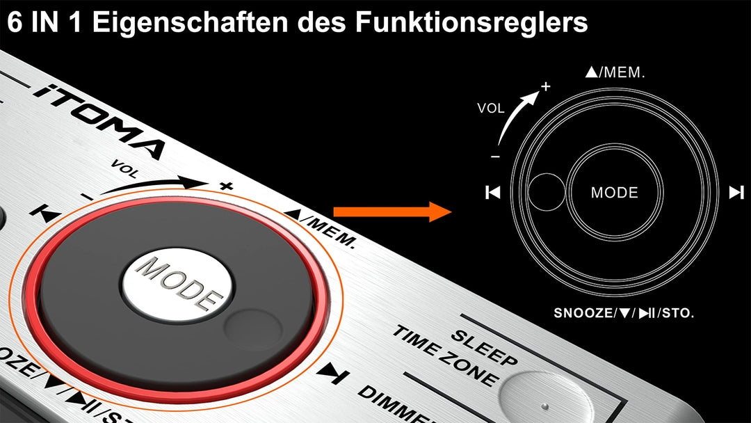 iTOMA Bluetooth budilka z radiem in nočno LED osvetlitvijo