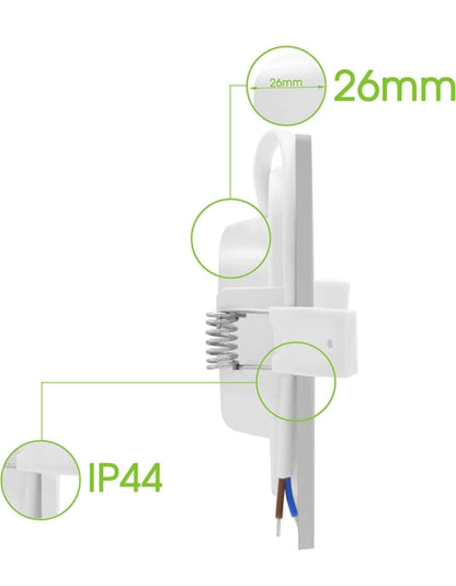 💡6x Lumare LED recessed light 6W, 3000K – square (round cutout 100mm)