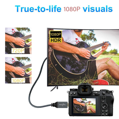 TWOZOH 10 m visokohitrostni Micro HDMI → HDMI kabel z ojačanim pletenim ovojem – 3D in 1080p kakovost slike