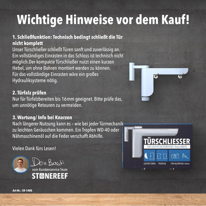 Samozapiralni mehanizem za vrata STONE REEF