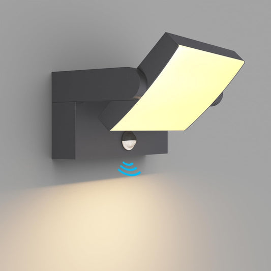 💡 Kligh­ten 24W zunanja LED stenska svetilka z senzorjem gibanja, antracit (IP65, 3000K)