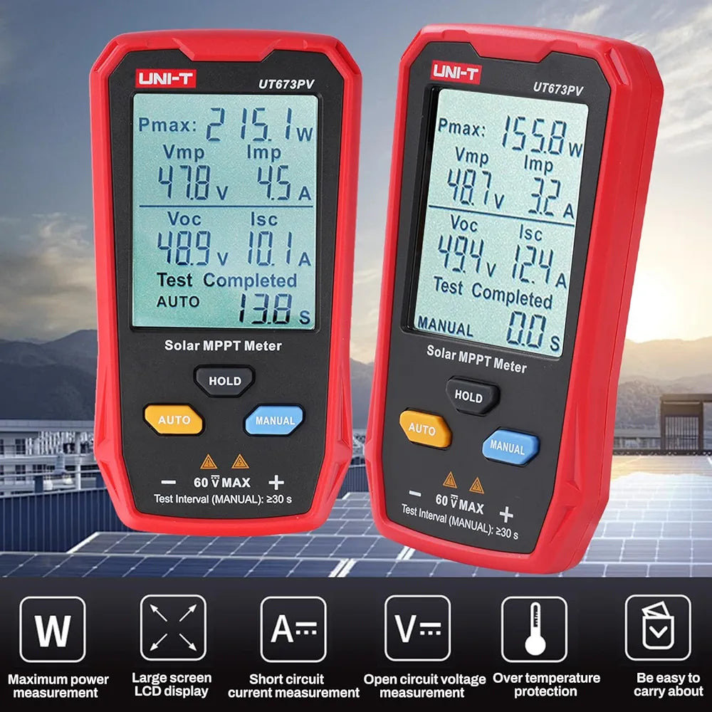 UNI-T UT673PV Solar Panel Tester – profesionalni merilnik za sončne panele (MPPT meter)
