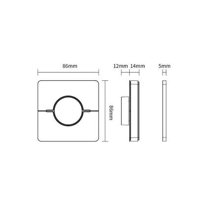 Brezžični LED daljinski upravljalnik stenski rolo s stikalom DIMM + CCT MiBoxer KOS-B (4 cone)