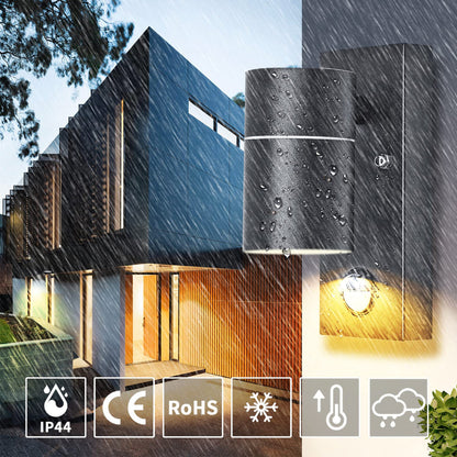 💡 LED outdoor wall lamp with motion sensor – 5W, GU10, 3000K, black