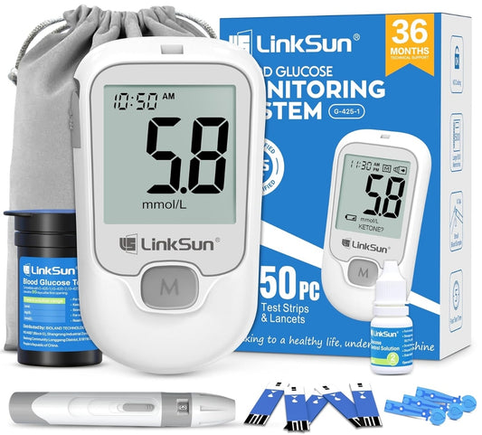 🩸 LinkSun komplet za merjenje glukoze v krvi, 50x testov – model G-425-1