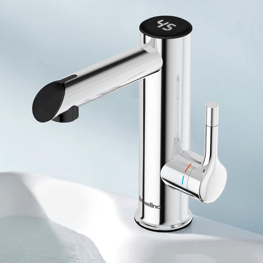 BRIWELLNA električna pipa z grelcem vode in digitalnim prikazom temperature (krom)