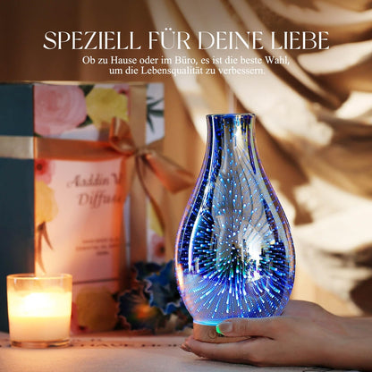 Aroma difuzor iz ročno pihanega stekla – 100 ml, 7 barv LED osvetlitve - srebrn