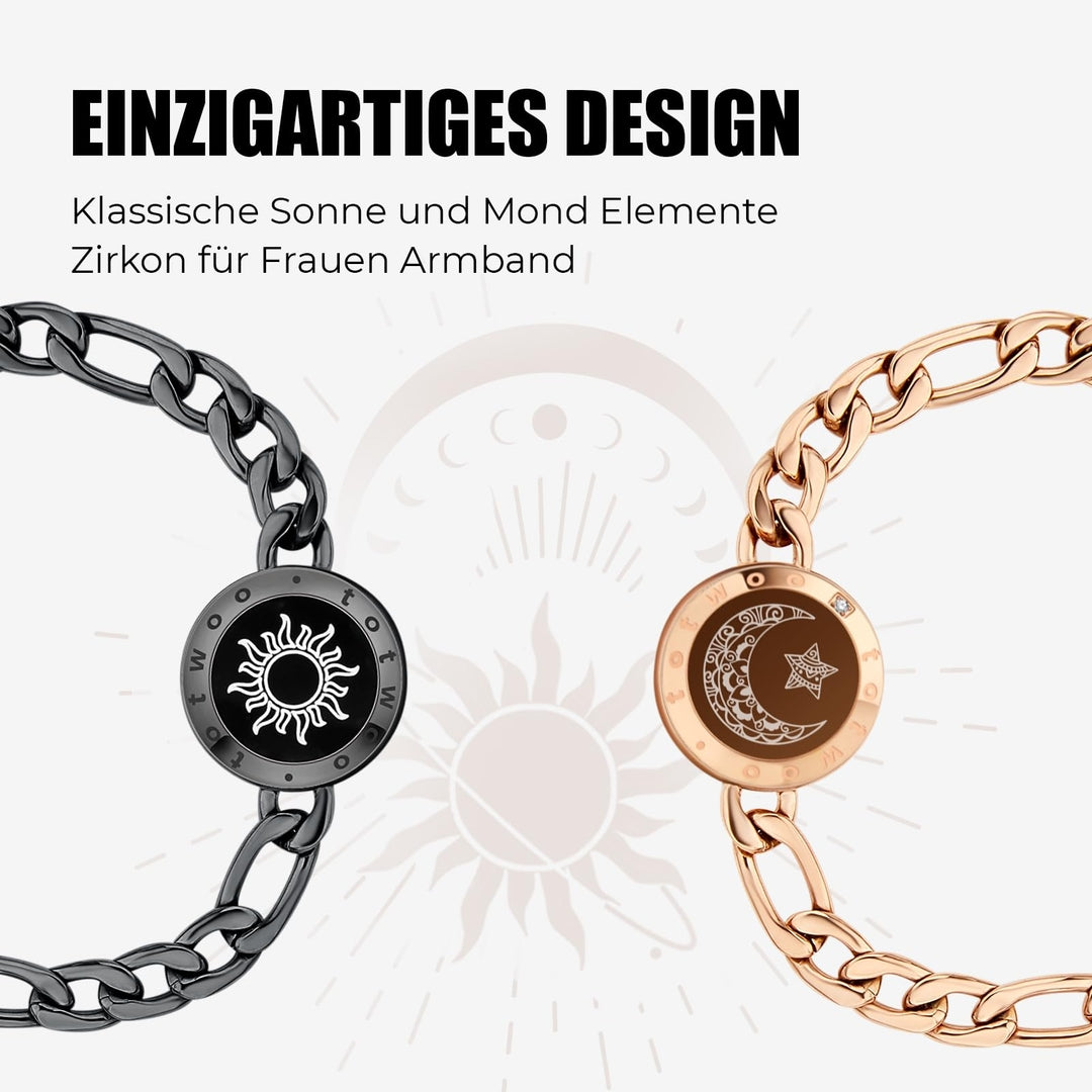 TOTWOO pametna zapestnica za pare – komplet 2× Sun & Moon (osvetlitev + vibracije)