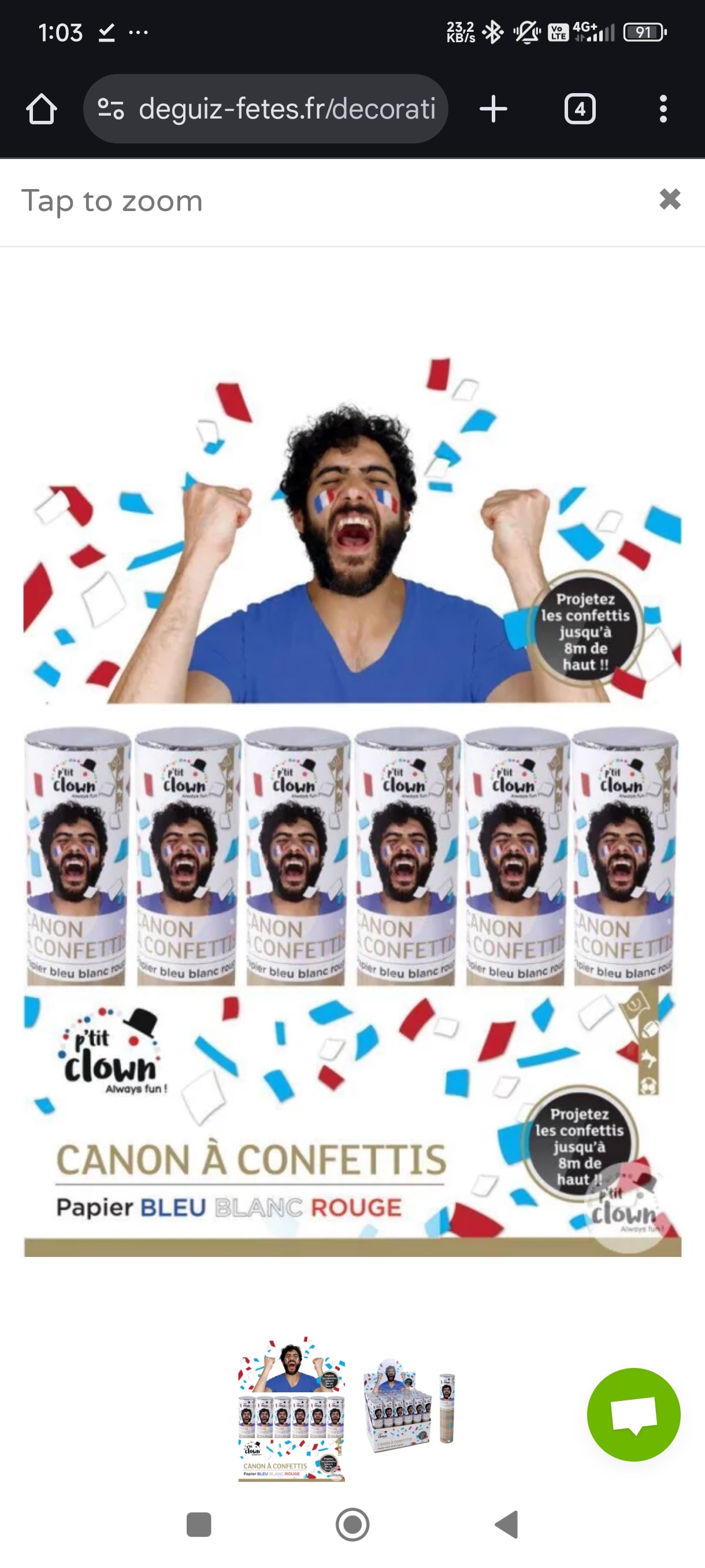 P’tit Clown konfeti top – papirnati ročni izstreljevalnik