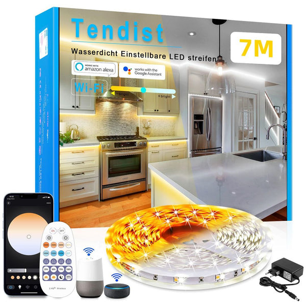 Pametni LED trak TENDIST 20m, z daljincem, aplikacija, (3000K-6500K) - naklikaj.si