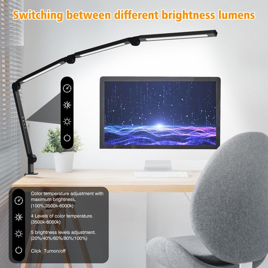💡 AILBTON LED namizna svetilka s sponko, 3000-6500K