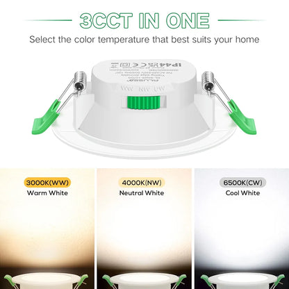 💡6x Alusso LED recessed light 7W (85mm) – white/black/chrome