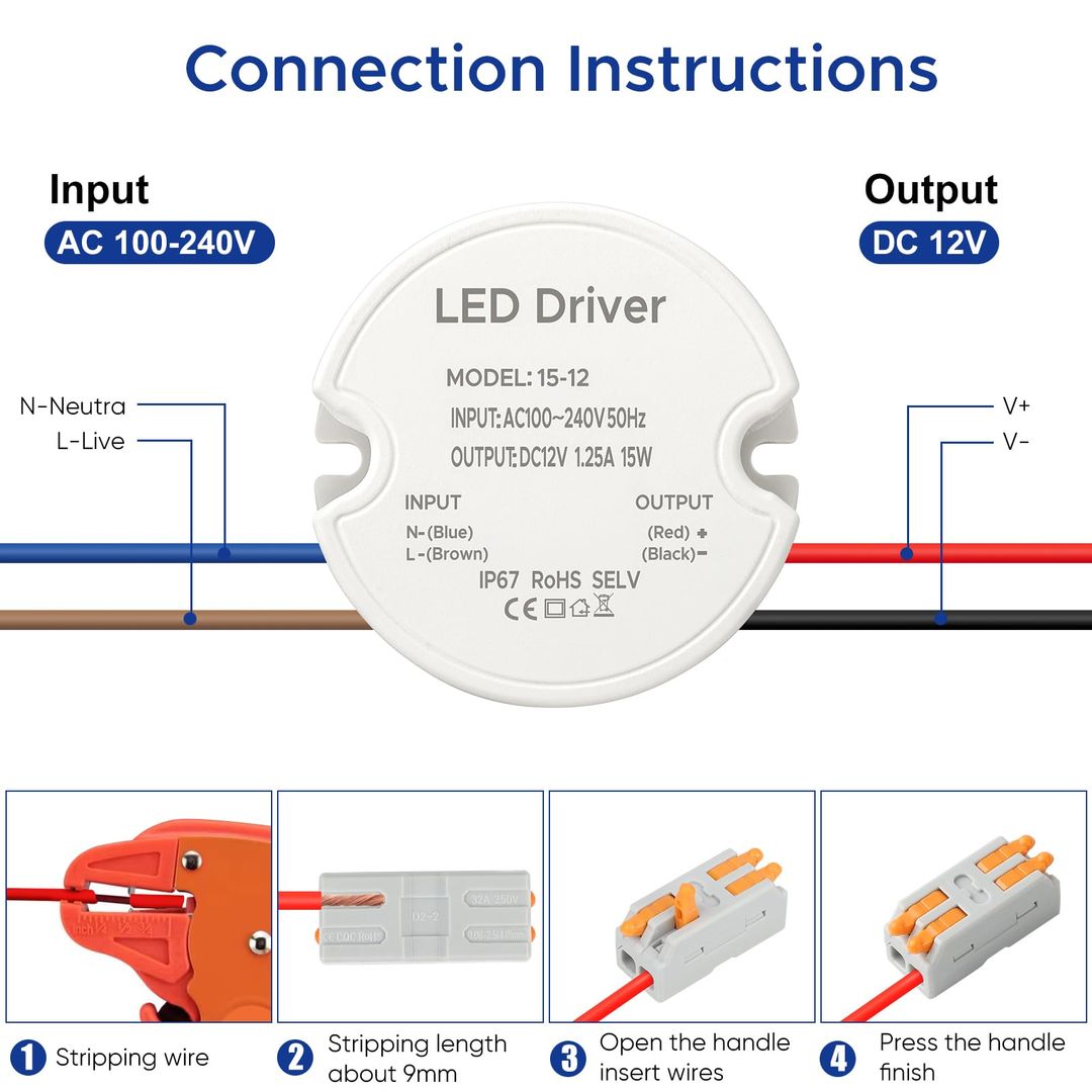 Mini LED napajalnik 12V 15W IP67 – vodoodporen