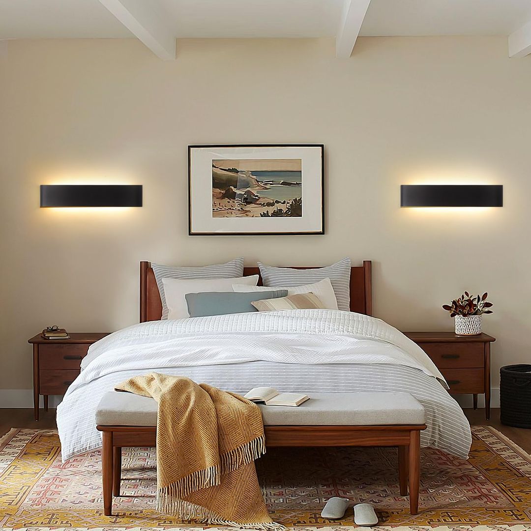 Komplet 4x Mille Lucciole 24W LED notranja stenska svetilka - 3000K, 4000K, 6500K - črna 38cm - naklikaj.si
