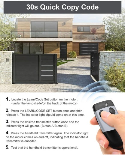 2x RUIZHI daljinec za garažna vrata CARDIN 433,92 MHz