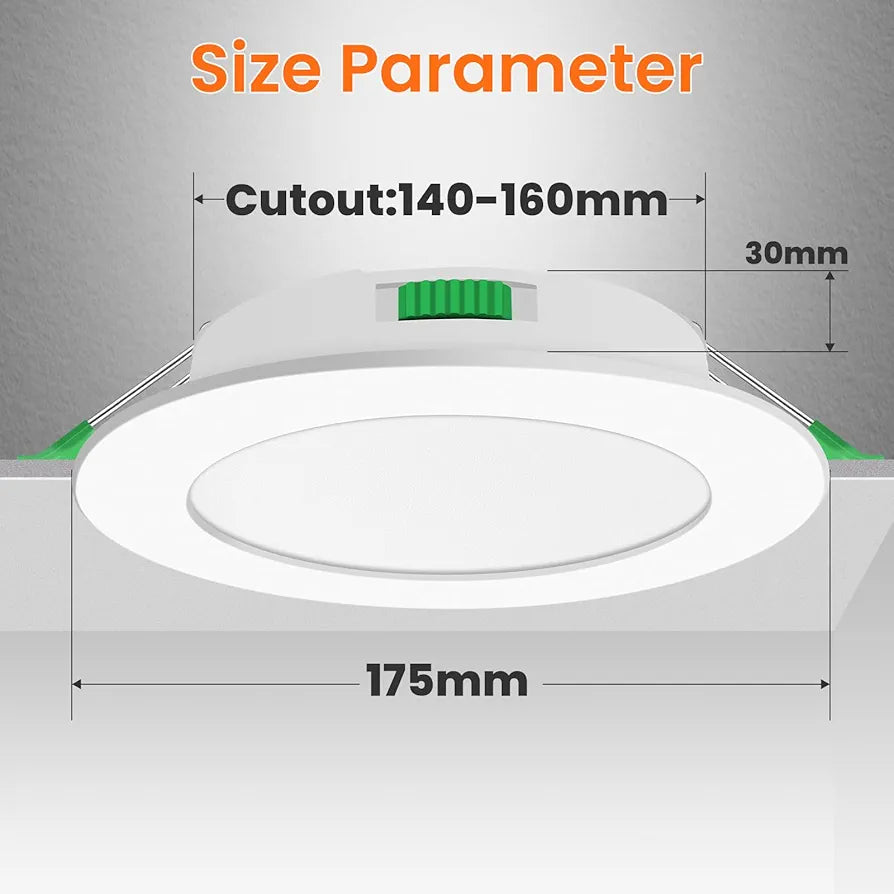 💡 6x Alusso LED recessed light 15W (175mm) – white