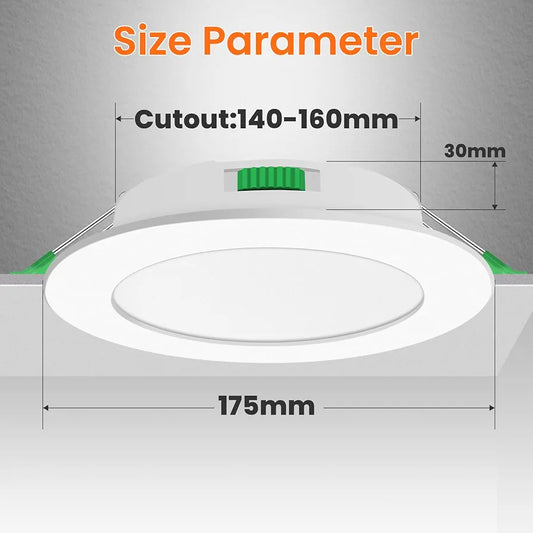 💡 6x Alusso LED recessed light 15W (175mm) – white