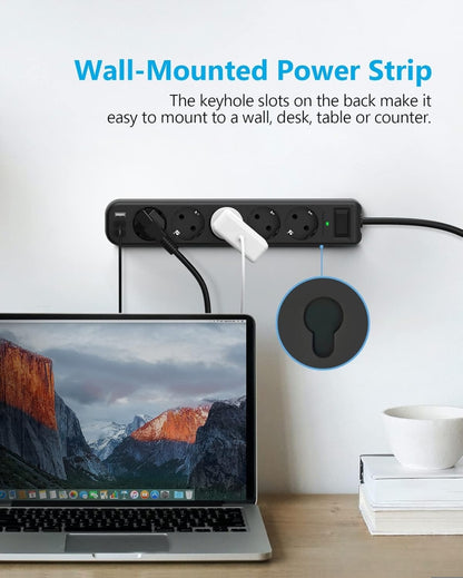 Razdelilnik z prenapetostno zaščito ter 3x USB