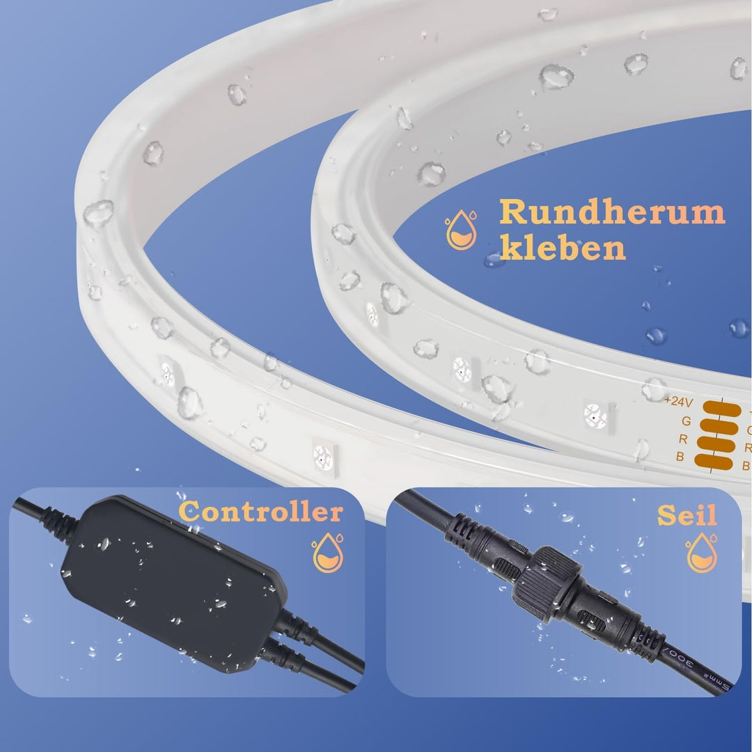 Kvaliteten LED trak 40m LICHASER RGB+IC – zunanji IP67, daljinec, Bluetooth app za telefon