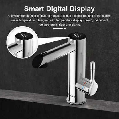 BRIWELLNA električna pipa z grelcem vode in digitalnim prikazom temperature (krom)