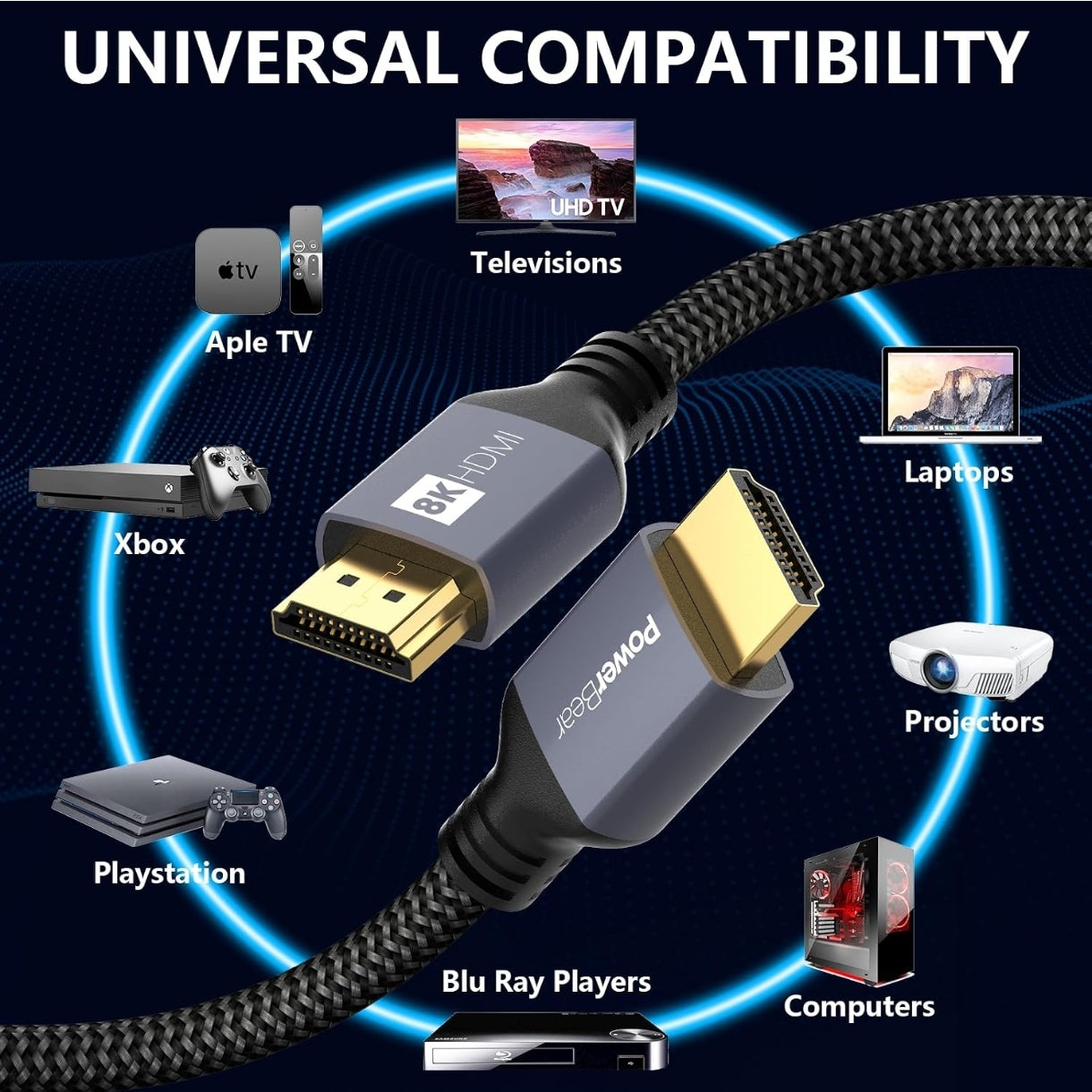 PowerBear 8K HDMI kabel 3m – vrhunska izkušnja domačega kina