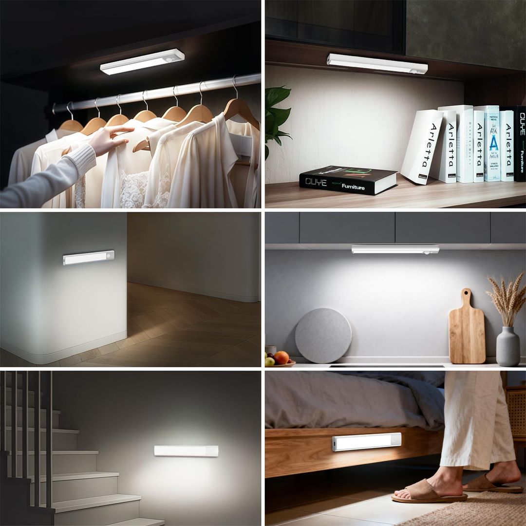 Polnilne LED luči za pod omarice – 5-delni komplet s senzorjem gibanja