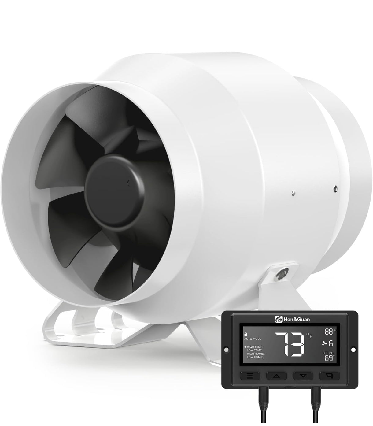 Hon&Guan HI-100PE EC cevni ventilator z inteligentnim krmilnikom (360 m³/h, 100 mm, 28 dB)