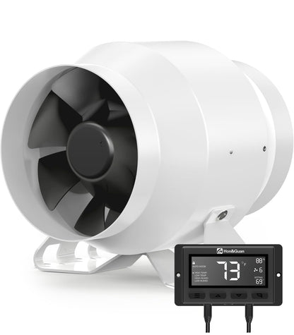 Hon&Guan HI-100PE EC cevni ventilator z inteligentnim krmilnikom (360 m³/h, 100 mm, 28 dB)