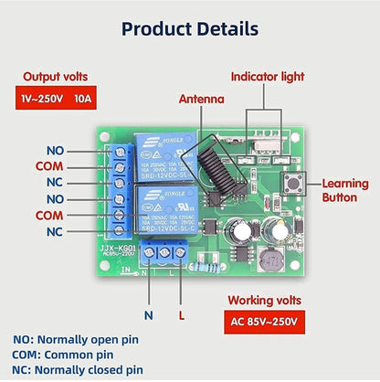 Univerzalni daljinec s sprejemnikom DieseRC 433 MHz - 2 kanala - naklikaj.si