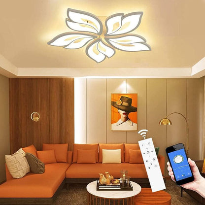 💡 Modern smart LED ceiling lamp in the shape of a flower – 80W