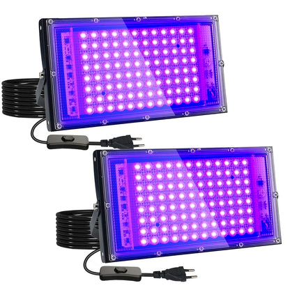 💡 2x LED UV 100W Blacklight reflektor – IP65 vodoodporen
