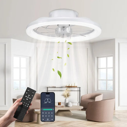 Stropna LED luč z ventilatorjem in daljincem, Wi-Fi, 48W