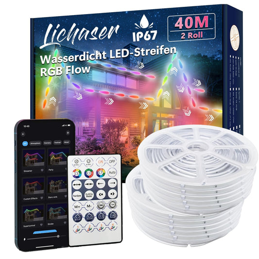 Kvaliteten LED trak 40m LICHASER RGB+IC – zunanji IP67, daljinec, Bluetooth app za telefon