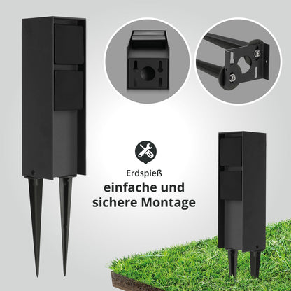 ⚡ Outdoor garden extension cord with two sockets – aluminum, IP44, 2× socket