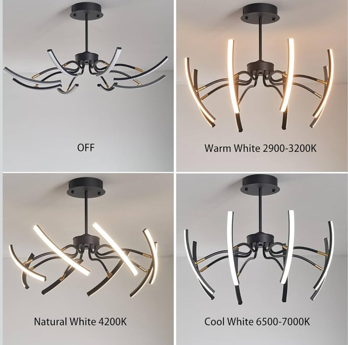 Moderni viseči LED luster 64W (100cm) z daljincem (črna barva)